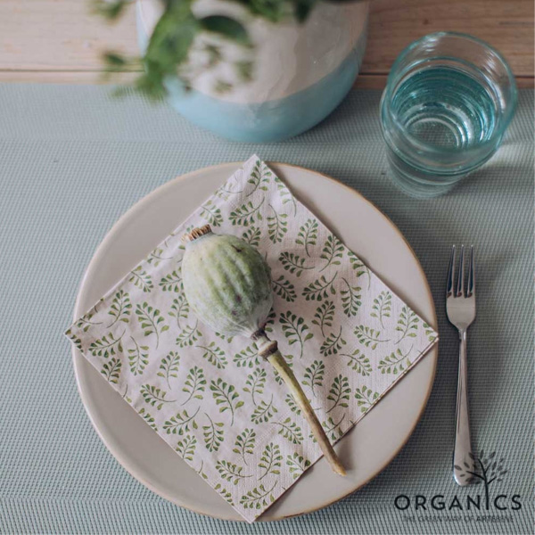 Salvete ukrasne Artebene Organics paprat 33x33cm art.132552