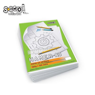 Karton za skiciranje A3 S-Cool 190gr 100/1 art.SC117 (5/30)