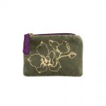Etui za sitan novac Artebene orhideje velvet zeleni 11x8cm art.241067 (4)