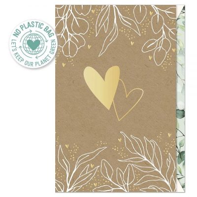 Cestitka Artebene Wedding 17,5x11,5cm srce zlatno art.124661