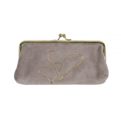 Neseser na klip Artebene srce 18x9cm sivi art.241117