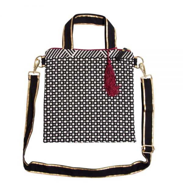 Torba/ceker sa zipom Artebene Majoie 30x30cm crno bijela pamuk art.250023 (2)