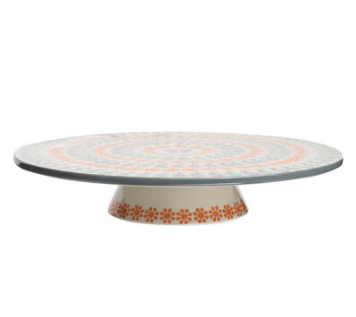 Stalak za tortu Tranquillo Floral 27x27x5,5cm keramicki art.POR572