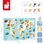 Mapa svijeta Janod 42x0,95x29,7cm +2 zivotinje art.J05468