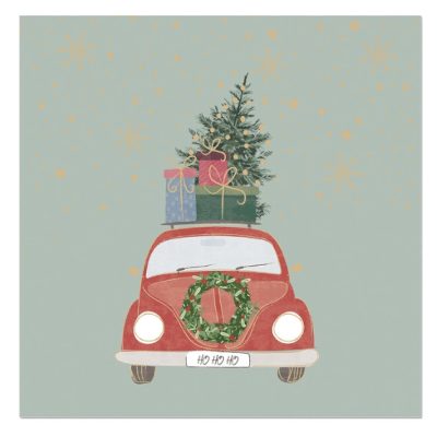 Salvete ukrasne Artebene NG Xmas 33x33cm auto+pokloni+jelka art.133148