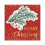 Cestitka mini Artebene NG Xmas borove iglice crvena art.124733