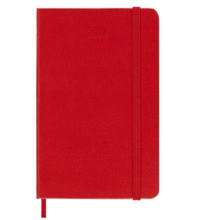 Notes planer dnevni Moleskine crveni 9x14cm 2024 TP