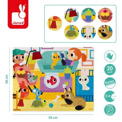 Puzzle taktilne Janod 65x50x0.3cm 20/1 2-4 art.J02686