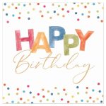 Salvete Artebene happy birthday white 33x33cm art 132930