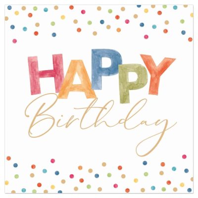 Salvete Artebene happy birthday white 33x33cm art 132930