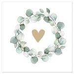 Salvete Artebene eucalyptus heart white 33x33cm art 133028