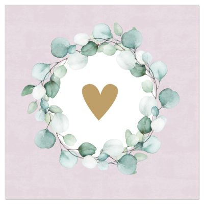 Salvete Heart & Eucalyptus Taupe art 133201