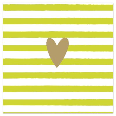 Salvete Artebene Heart green stripes 33x33cm art 133225