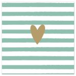 Salvete Artebene Heart Green Stripes 33x33cm art 133226