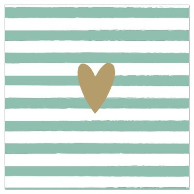 Salvete Artebene Heart Green Stripes 33x33cm art 133226