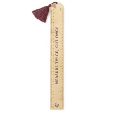 Metalni Linijar/Bookmark (12"/30 cm) Burgundy -Measure Twice Cut Once