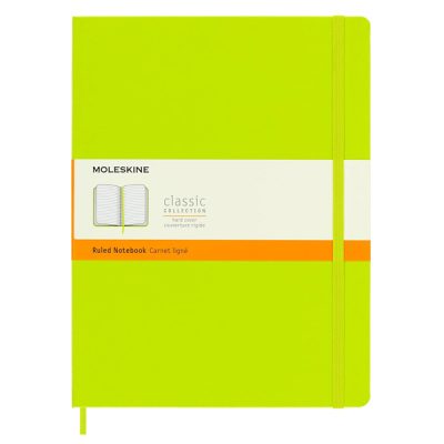 Notes Moleskine XL na linije, tvrde korice, limun zeleni 19x25cm