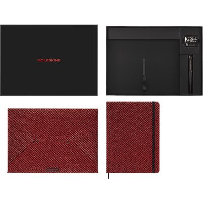 Notes Moleskine Lim. Ed. XL , linije, crveni 33x23 cm+ fascikla + Kaweco olovka