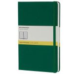 Notes Moleskine Large na kockice zeleni tvrde korice 13x21cm