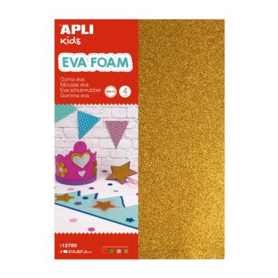 Papir Eva pjena Apli gliter gold 21x30 4/1 art.12785 (46) D