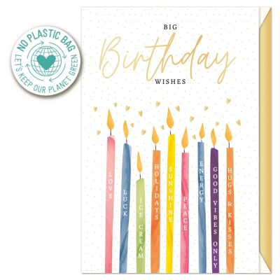 Cestitka Artebene Big Birthday Whises Candles art. 124806