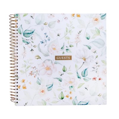 Knjiga za goste Bijelo Cvijece 23,9x23,9cm art 230172