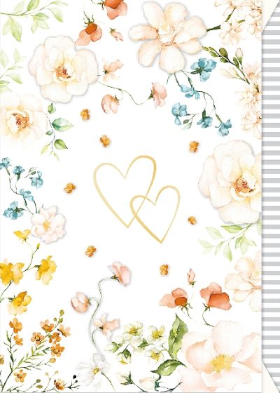 Cestitlka za vjencanje Two Hearts Spring Flowers art.124967