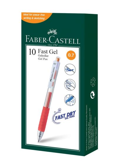 Gel olovka Fast Gel Faber-Castell 0.7 narandzasta 10x art.640905